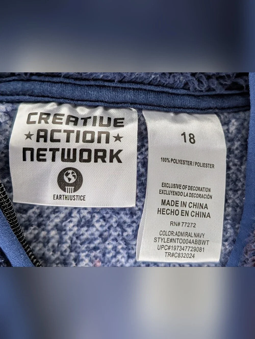 Creative Action Network • Kids Navy Orange Yellowstone Nation Park Fleece Jacket